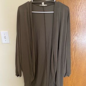 Army green cocoon cardigan